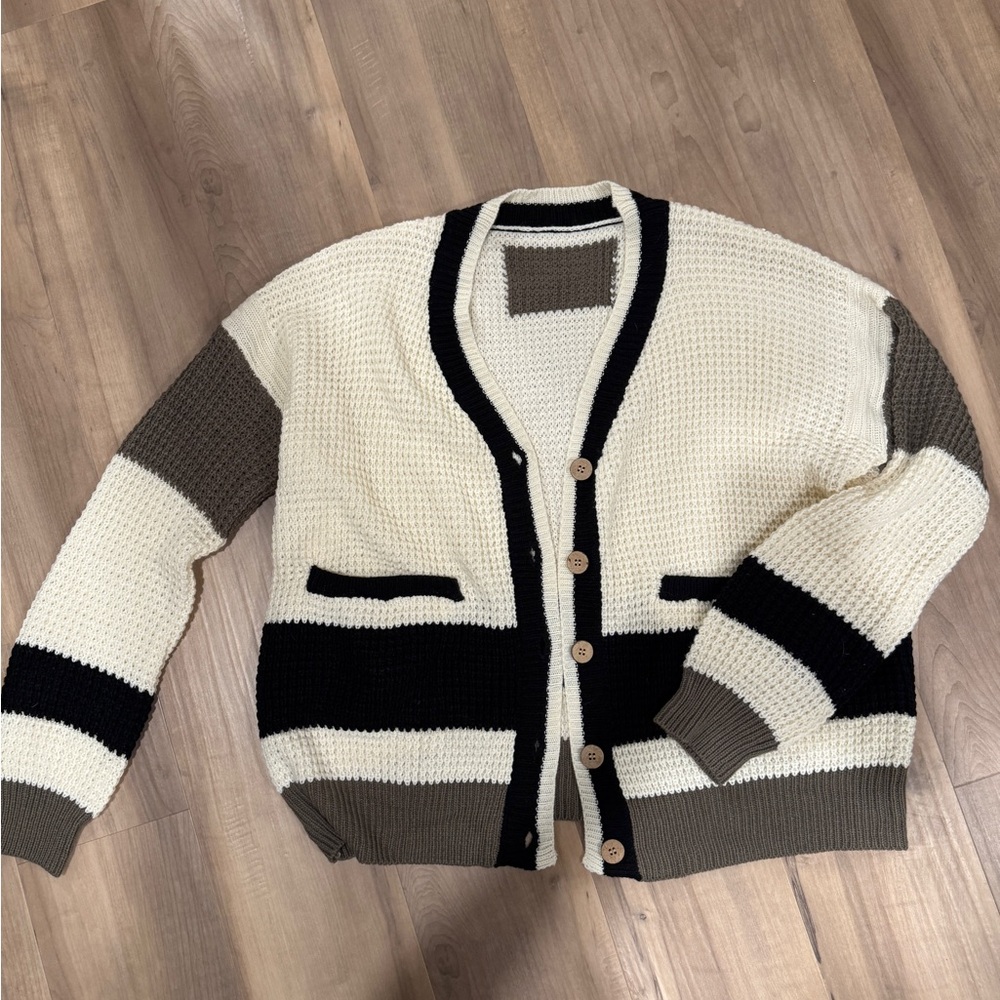 Colorblock Cardigan Sweater
